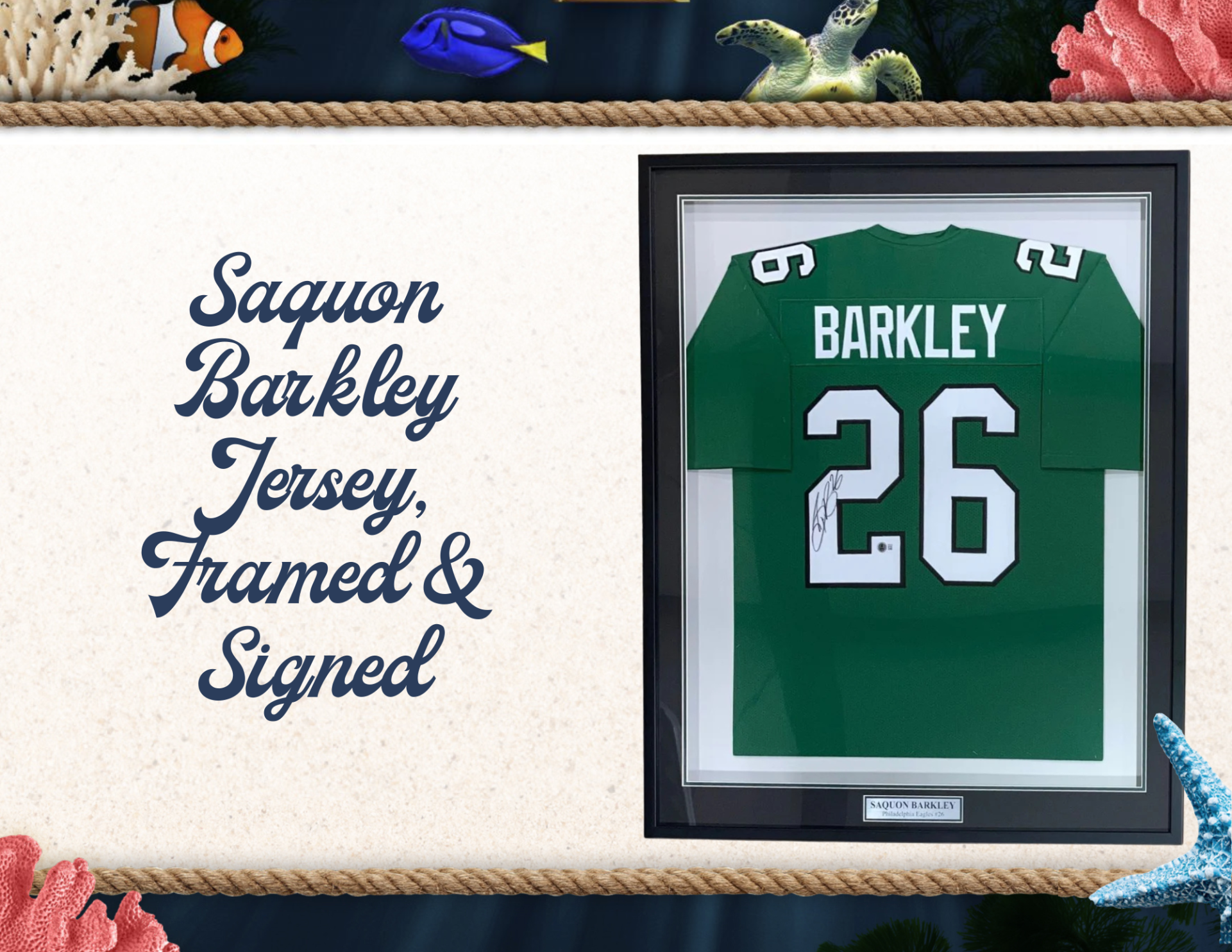 saquon barkley jersey framed and signed saquon barkley jersey framed and signed