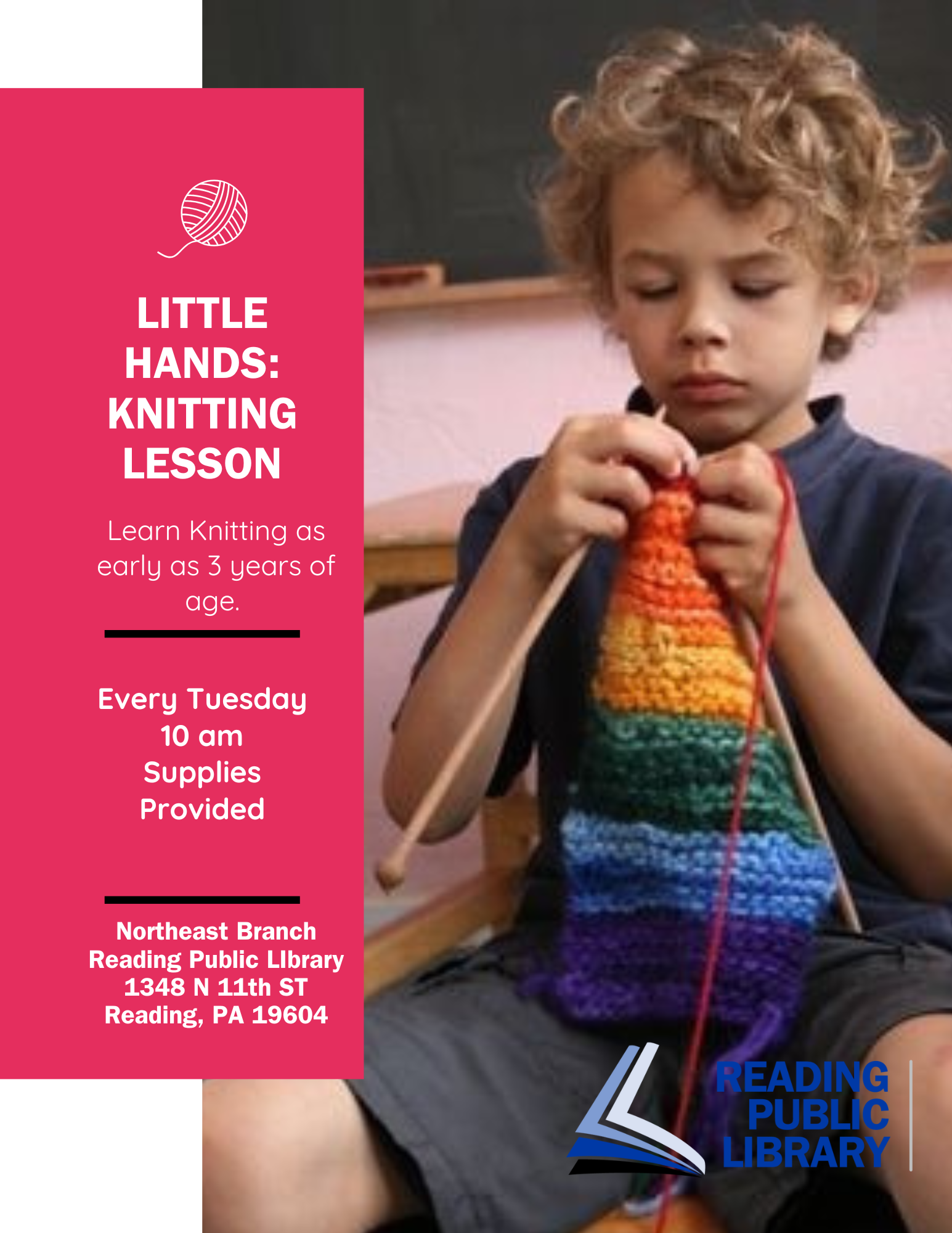 Little Hands Knitting Lessons Reading Public Library