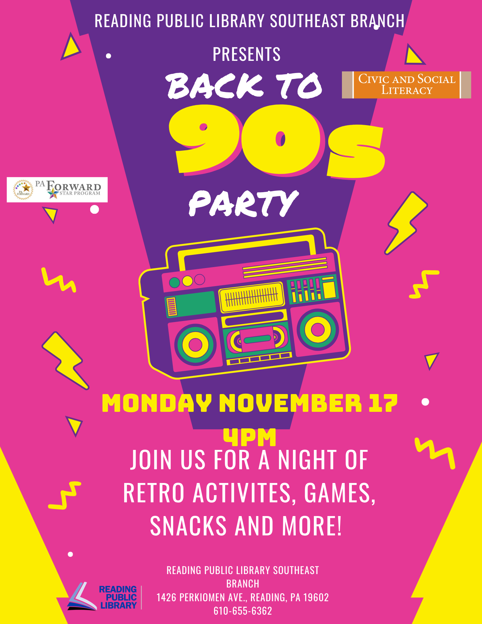 90s Night - Reading Public Library