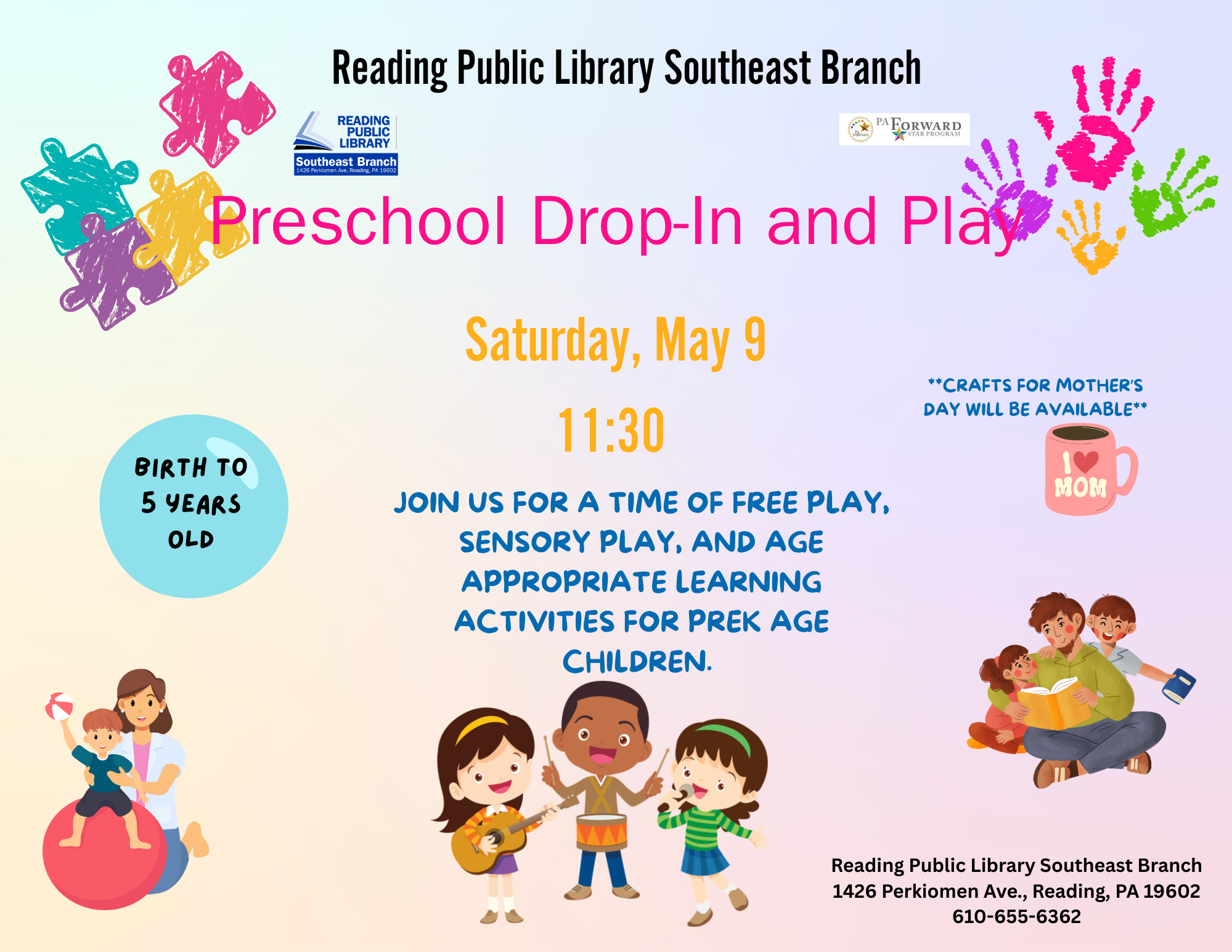 Mother’s Day Drop-In Preschool Play - Reading Public Library