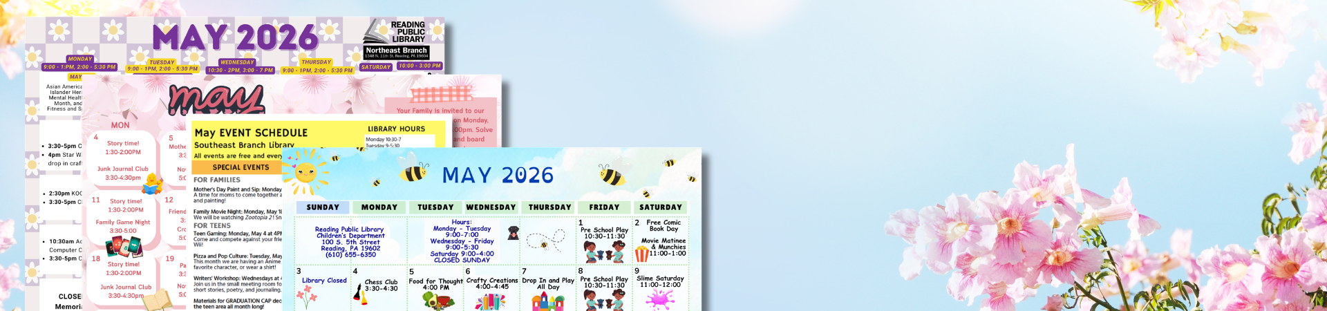 march calendars from reading public library
