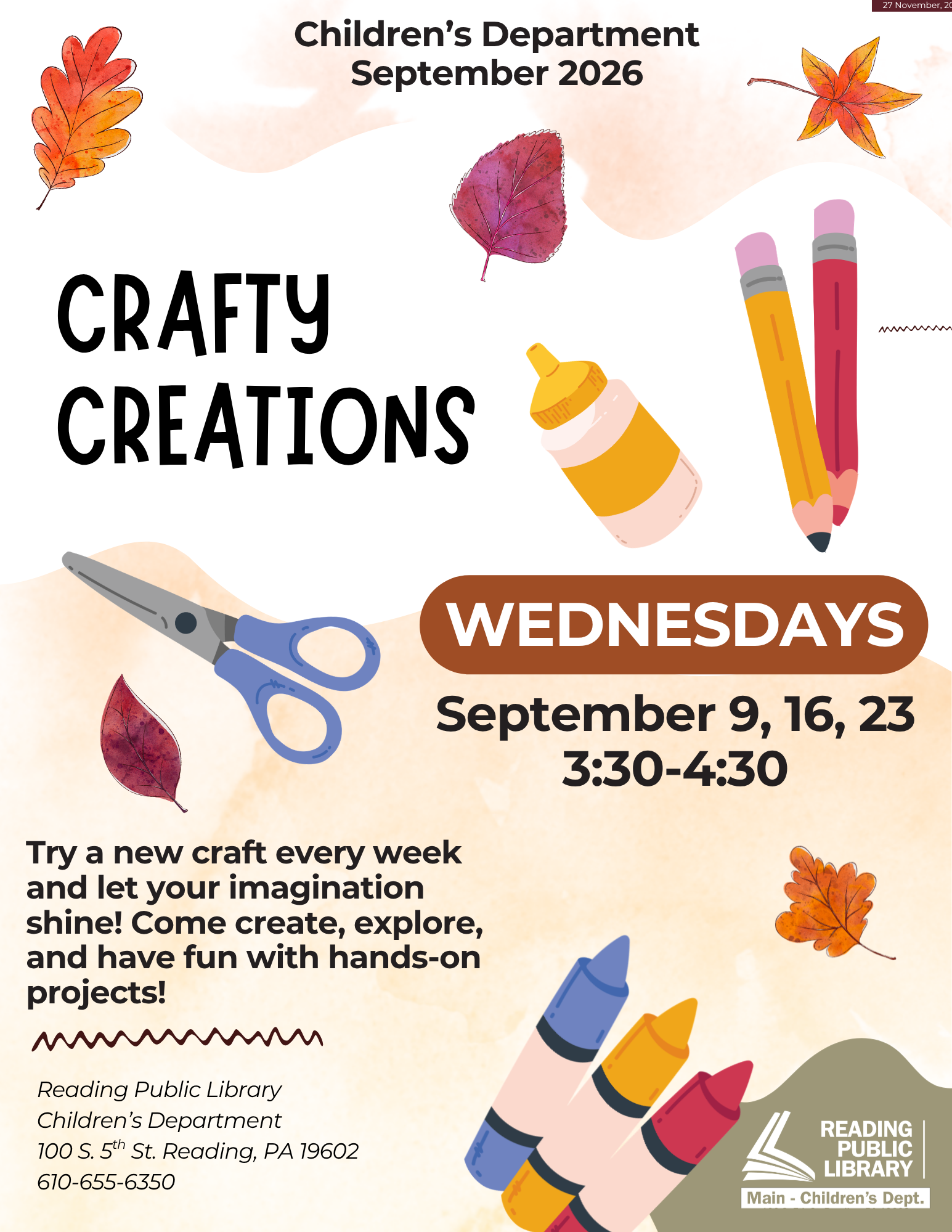 Crafty Creations Craft Program for Children and Families