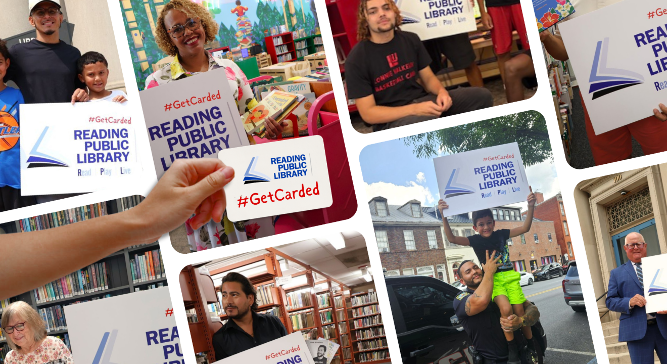 local celebrities holding get carded sign
