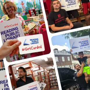 local celebrities holding get carded sign