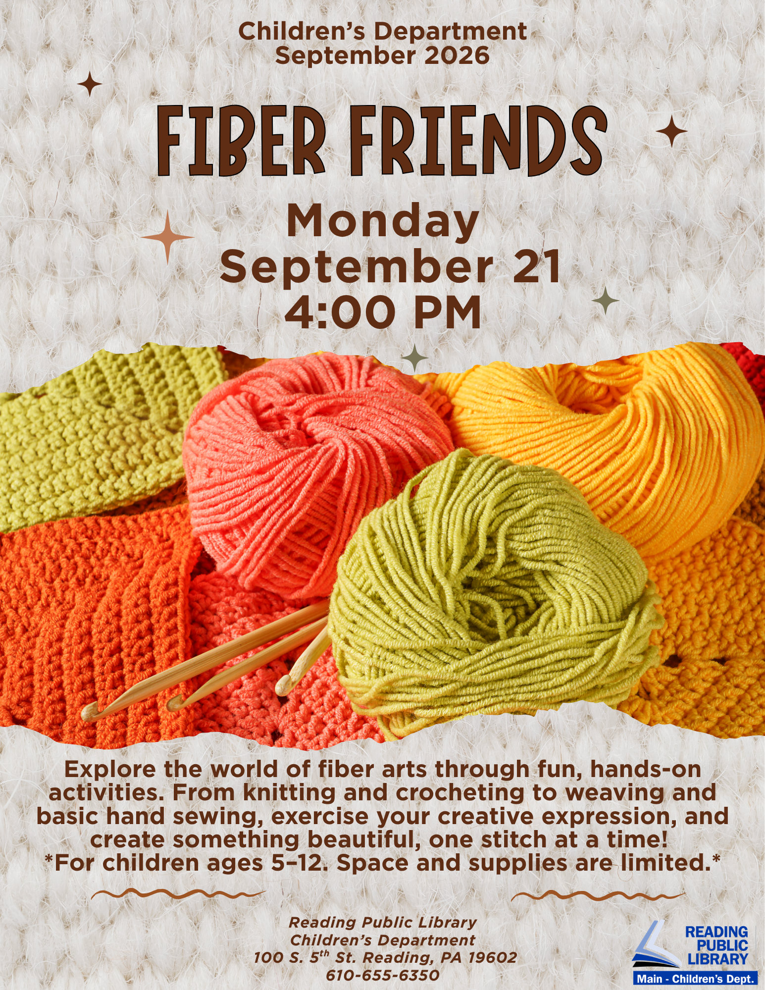 Fiber Friends Fiber Arts Program for Kids